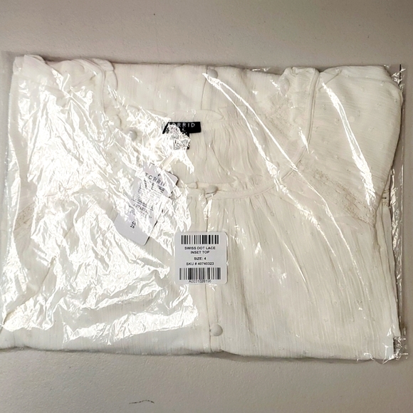 ❤️NWT VINTAGE TORRID TOP WASHABLE GAUZE LACE INSET BUTTON DOWN BLOUSON SLEEVE - Picture 3 of 14